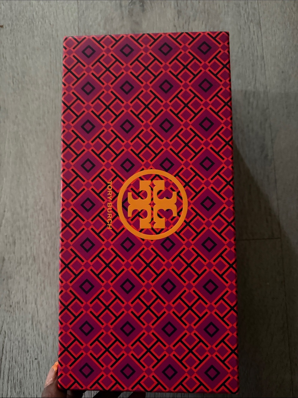 Tory Burch Red, Purple & Gold Geometric Accent Box